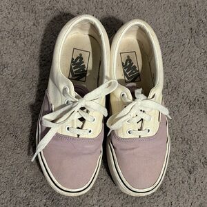 Vans Women's White and Purple Sneakers Size 7